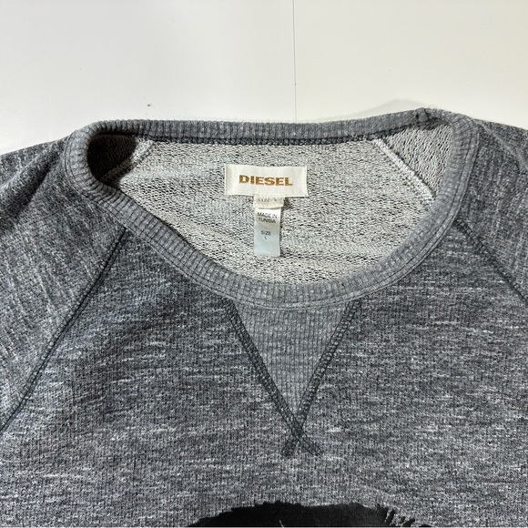 Mens Diesel "Only The Brave" Sweatshirt, Black Heather, Size Large - Picture 6 of 10